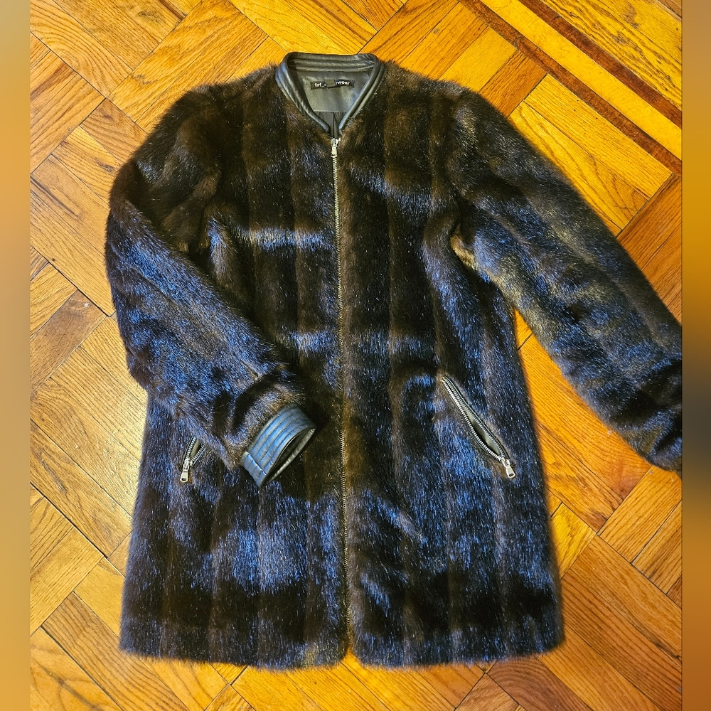 Zara TRF Womens Faux Fur Coat